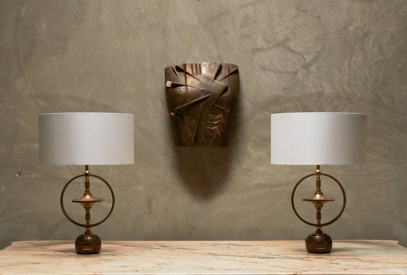 PAIR OF TOUPIE ENCAGEE LAMPS BY GIANNI VALLINO