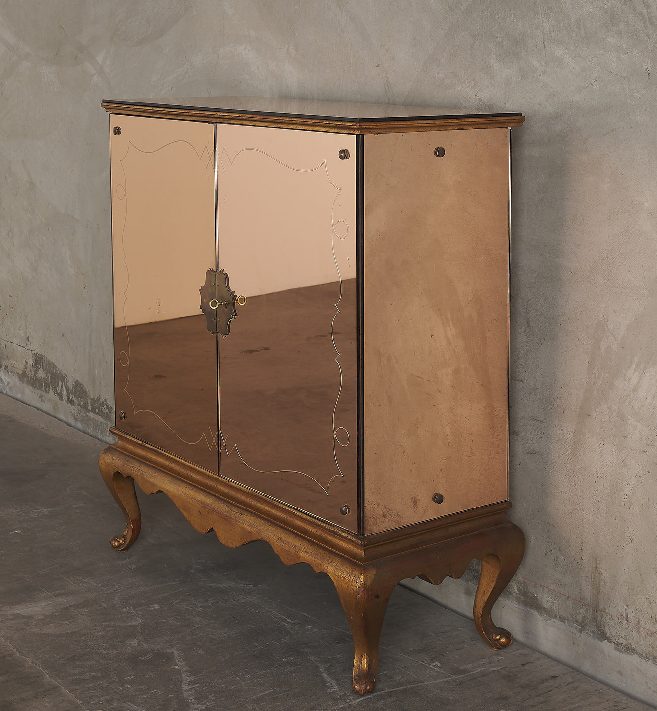 ART DECO MIRRORED CABINET, FRANCE, 1940'S