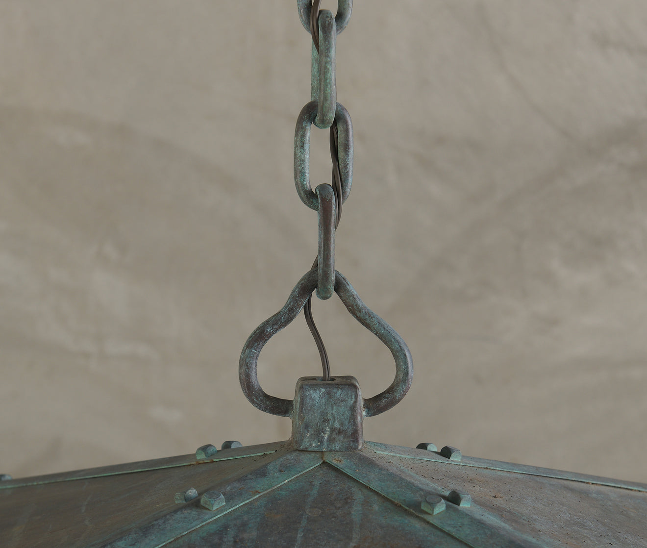 ARTS AND CRAFTS STYLE COPPER HANGING LIGHT