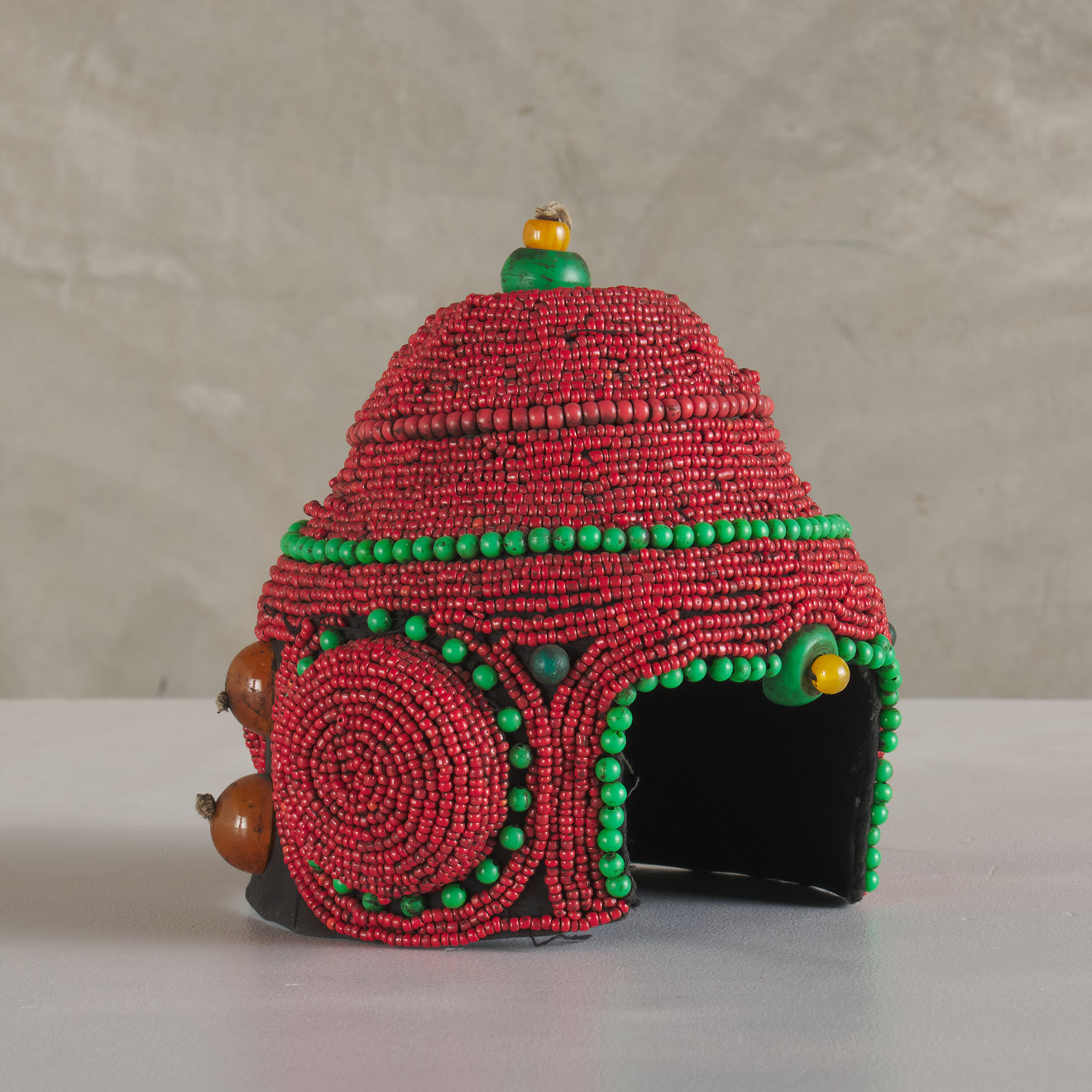 BEADED CEREMONIAL HEADDRESS, MID CENTURY