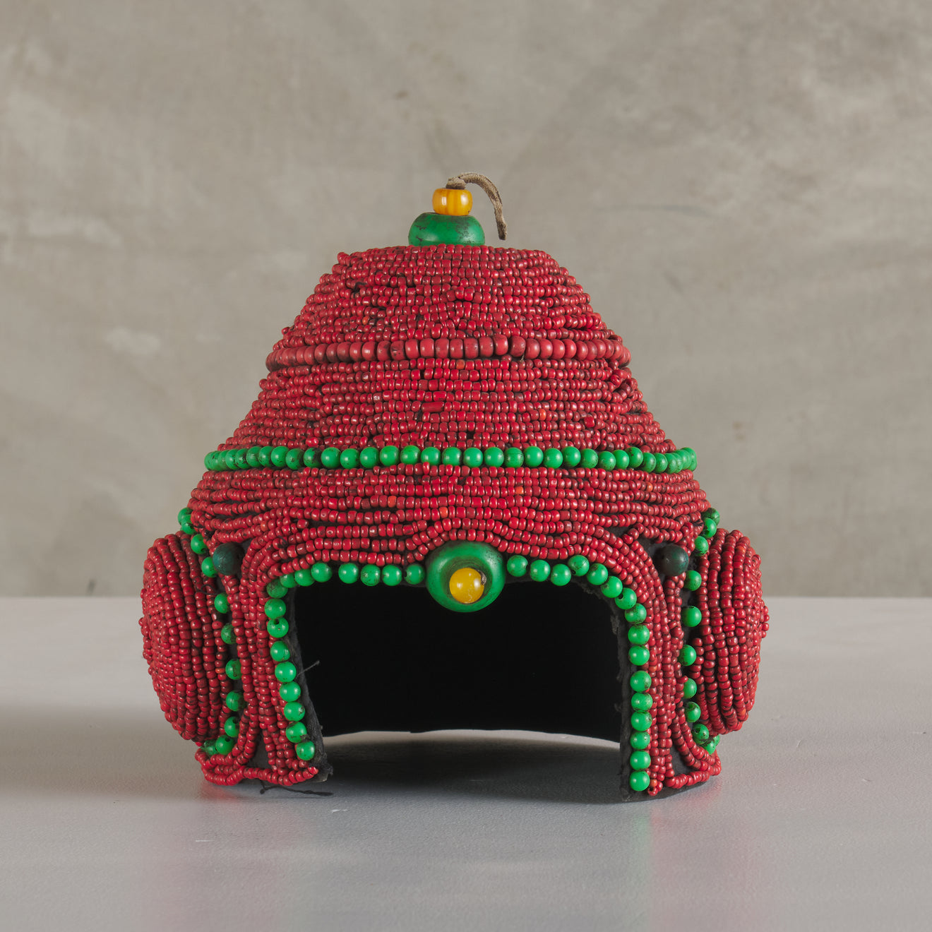 BEADED CEREMONIAL HEADDRESS, MID CENTURY