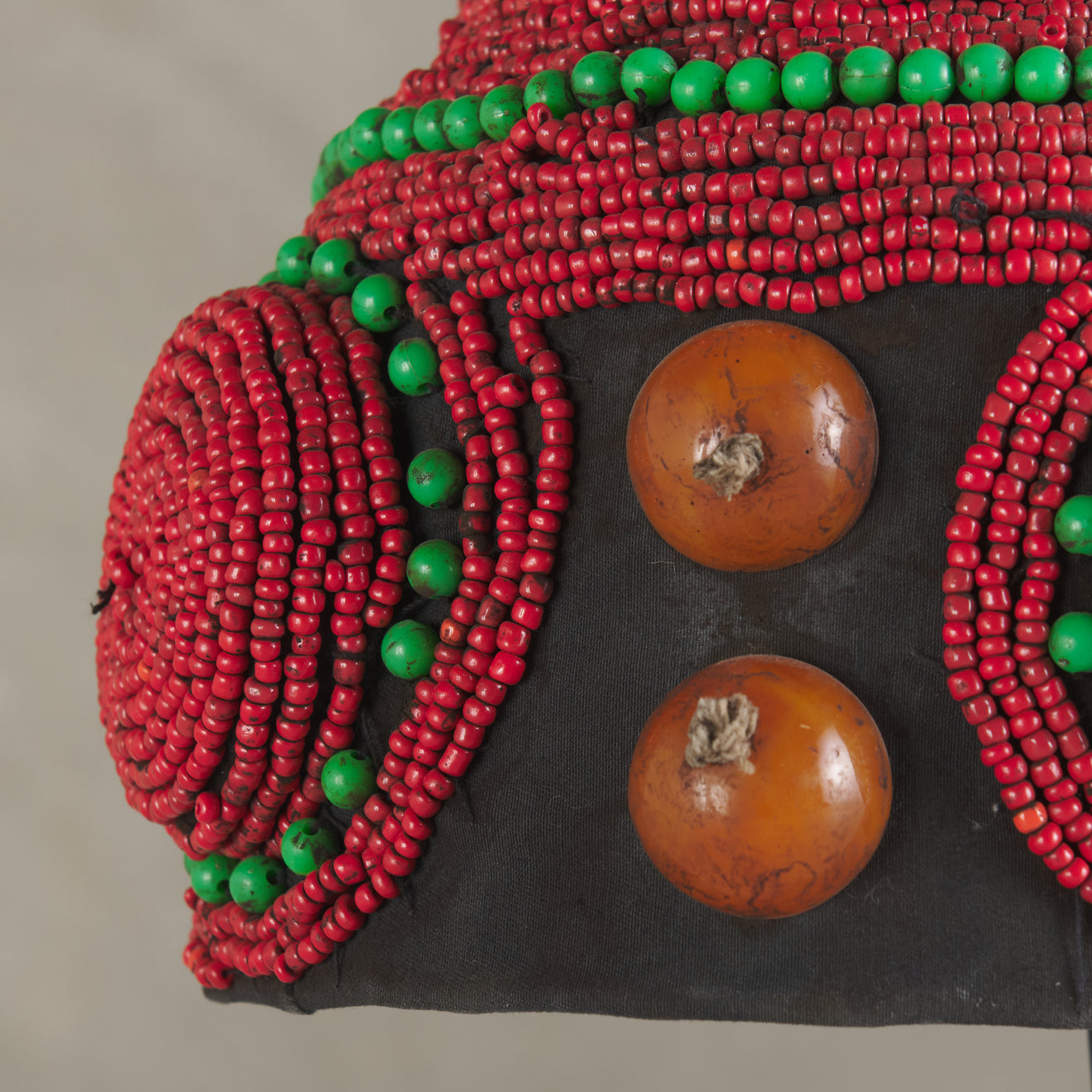 BEADED CEREMONIAL HEADDRESS, MID CENTURY