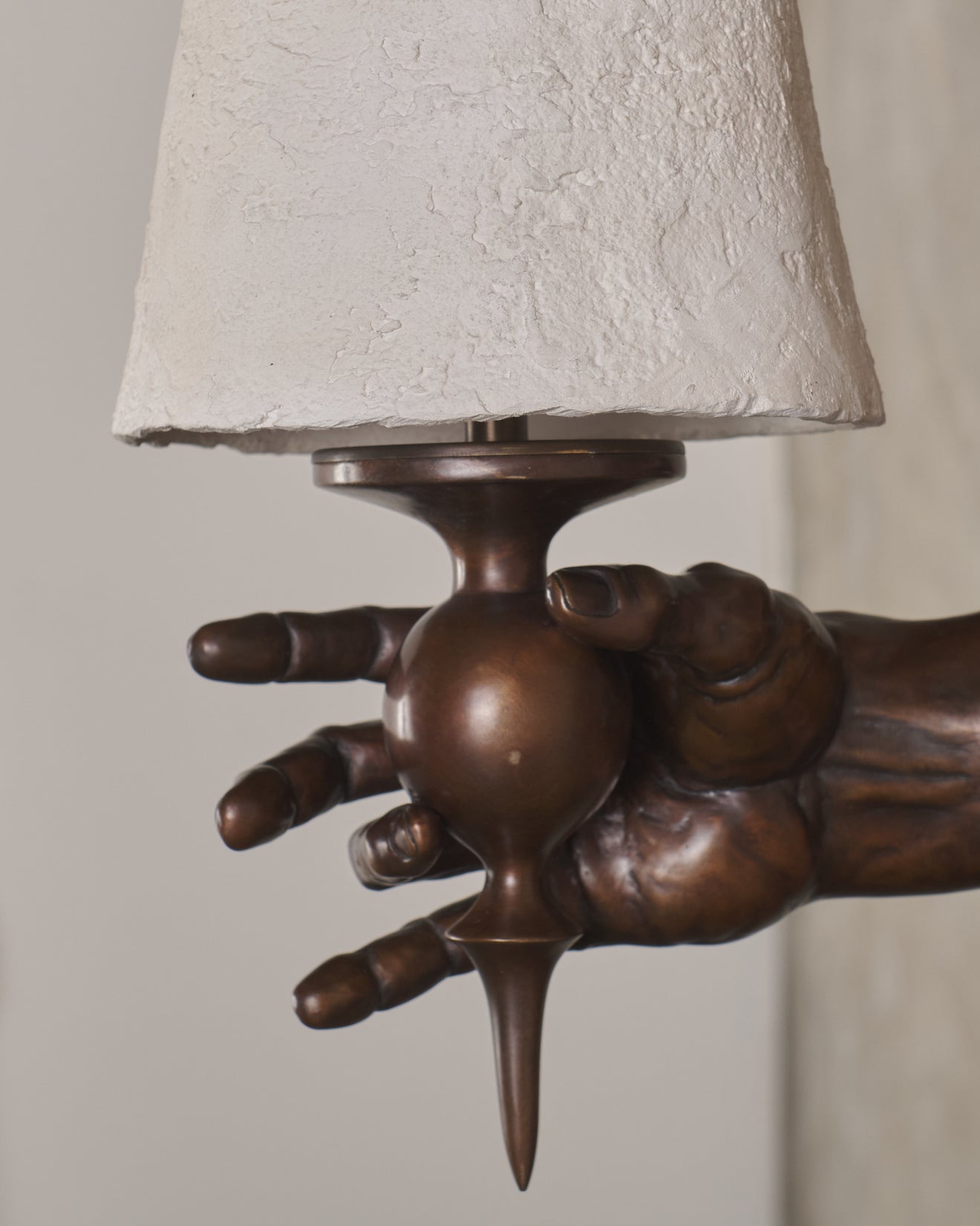 BCW HAND SCONCE WITH PLASTER SHADE