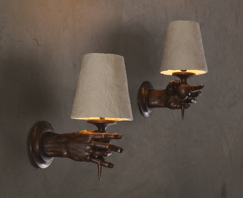 BCW HAND SCONCE WITH PLASTER SHADE – Blackman Cruz