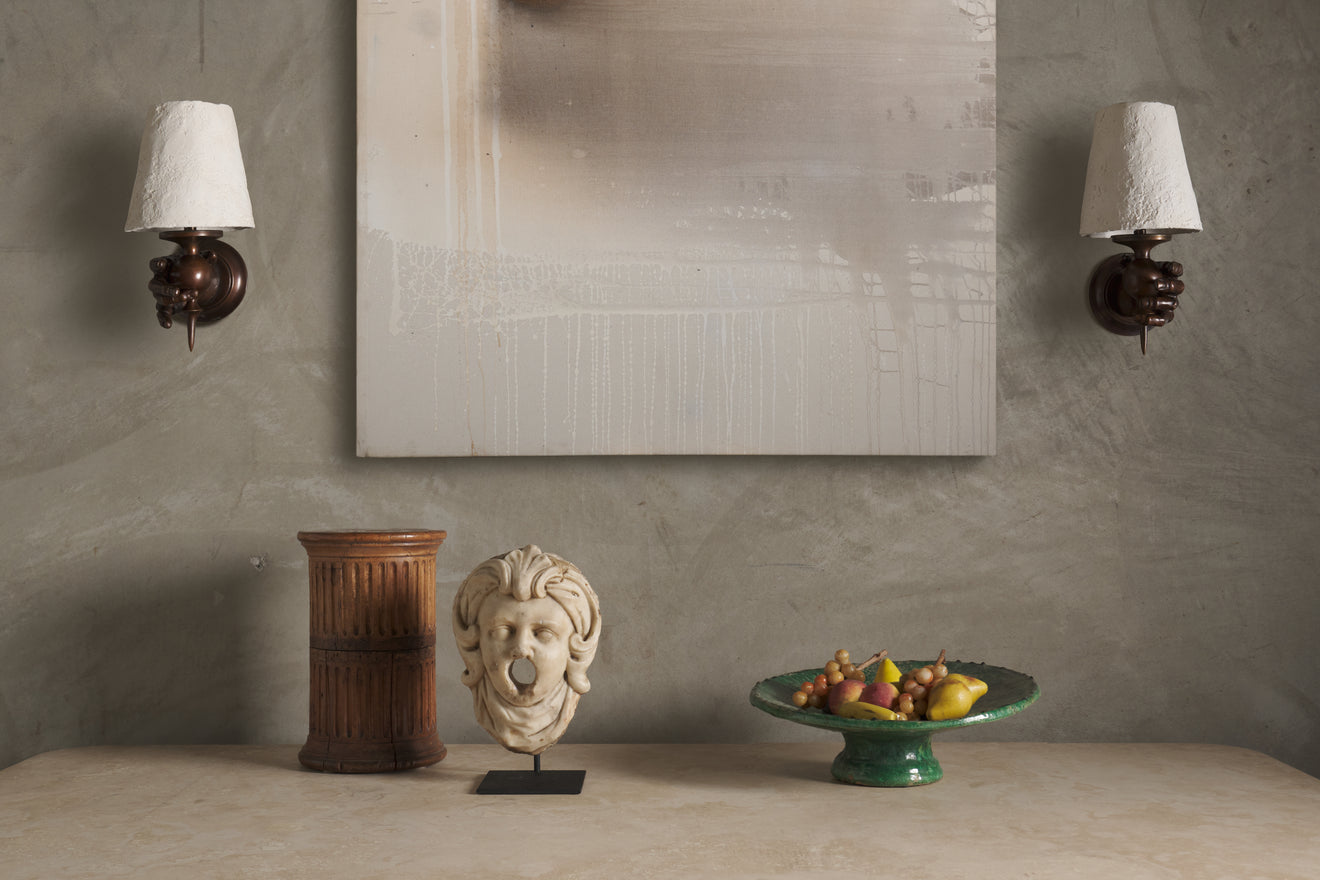 BCW HAND SCONCE WITH PLASTER SHADE