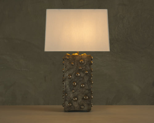 BC WORKSHOP SILVERED VERTICAL STUDDED LAMP BY LIKA MOORE