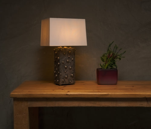 BC WORKSHOP MARBLED VERTICAL STUDDED LAMP BY LIKA MOORE