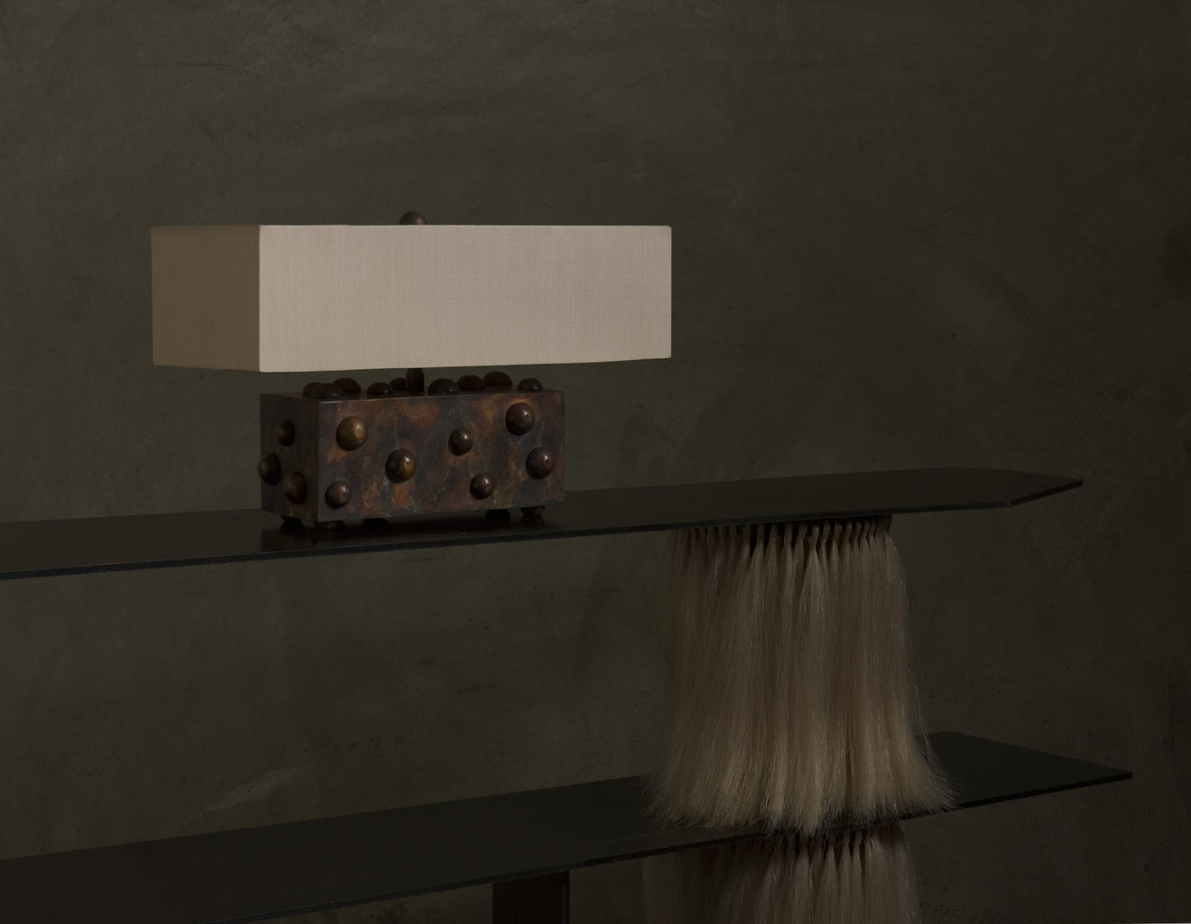 BCW MARBLED SMALL STUDDED LAMP BY LIKA MOORE