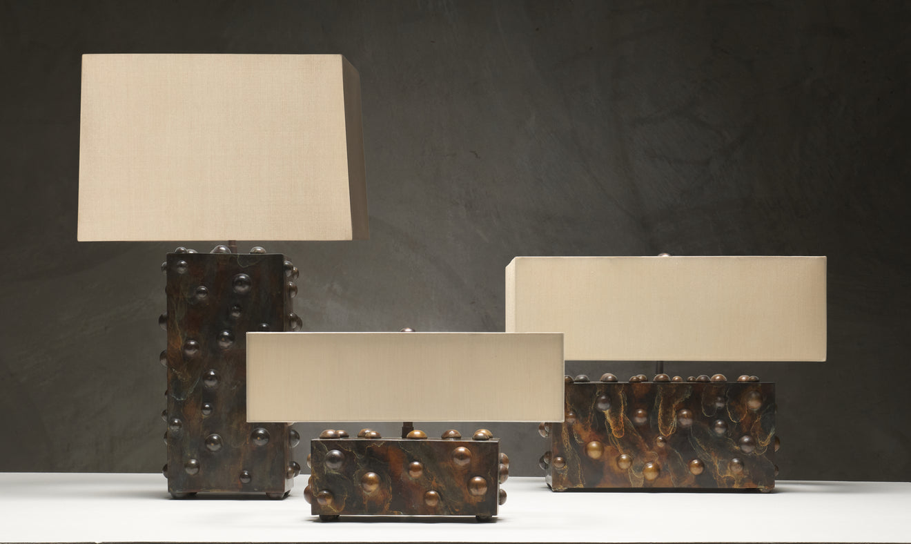 BC WORKSHOP LARGE STUDDED LAMP BY LIKA MOORE
