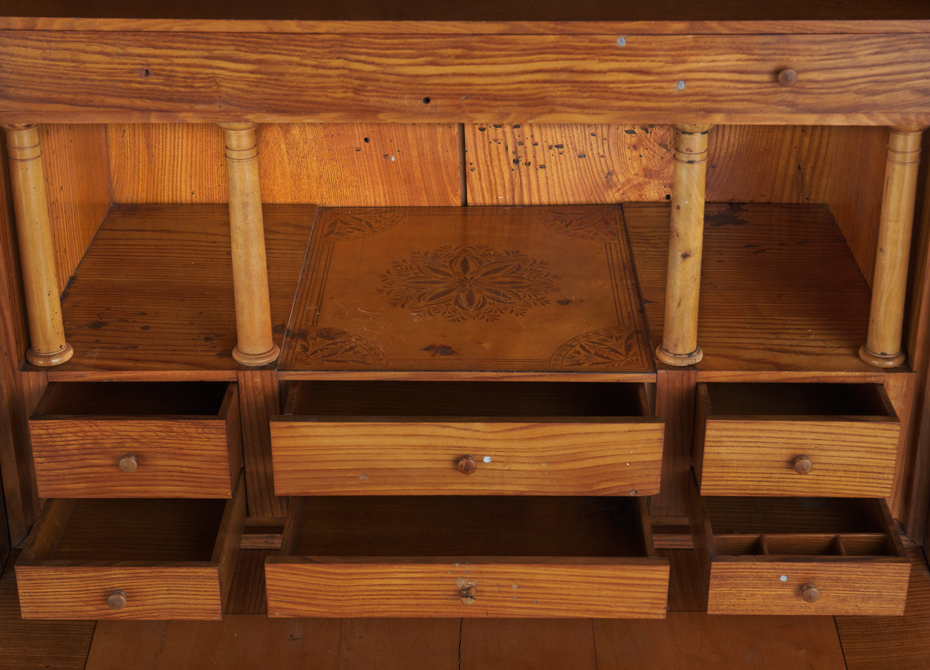 BIEDERMEIER FALL FRONT 'SECRETAIRE A ABATTANT', c1840