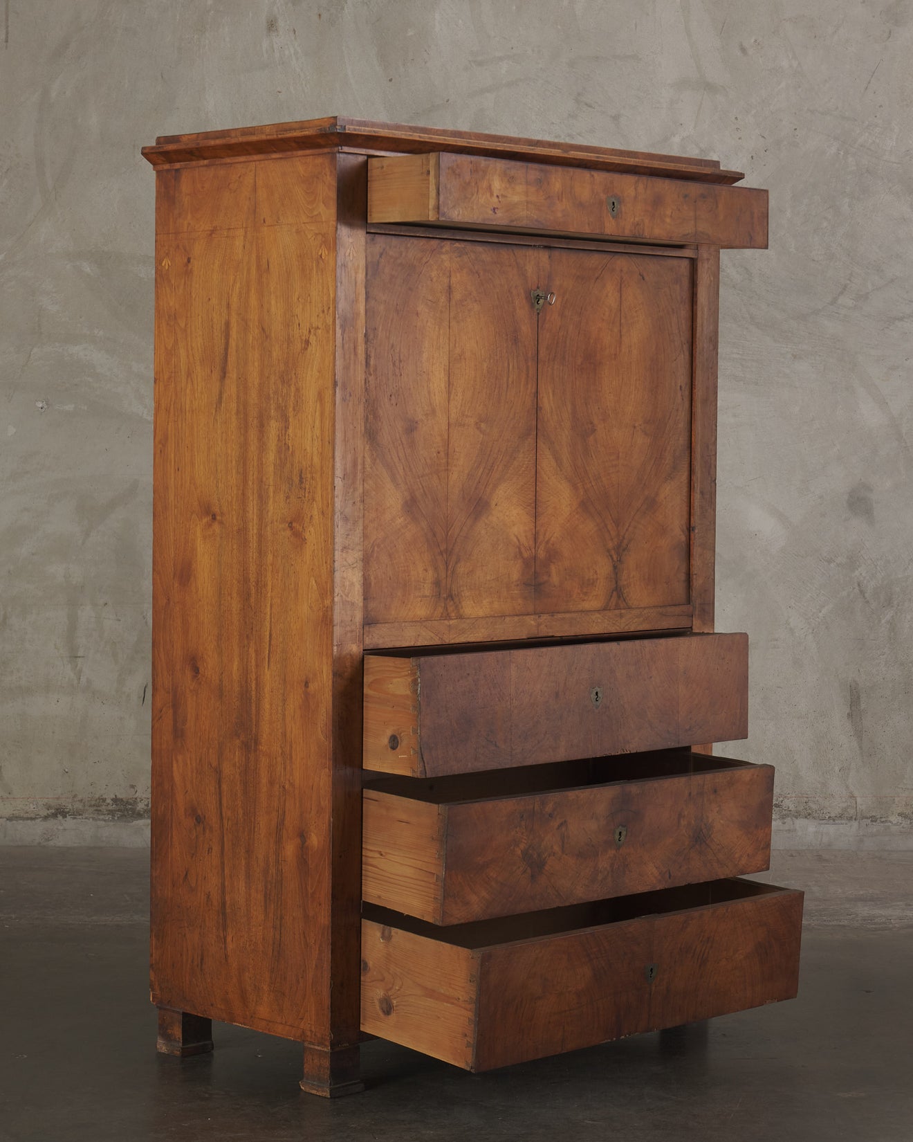 BIEDERMEIER FALL FRONT 'SECRETAIRE A ABATTANT', c1840
