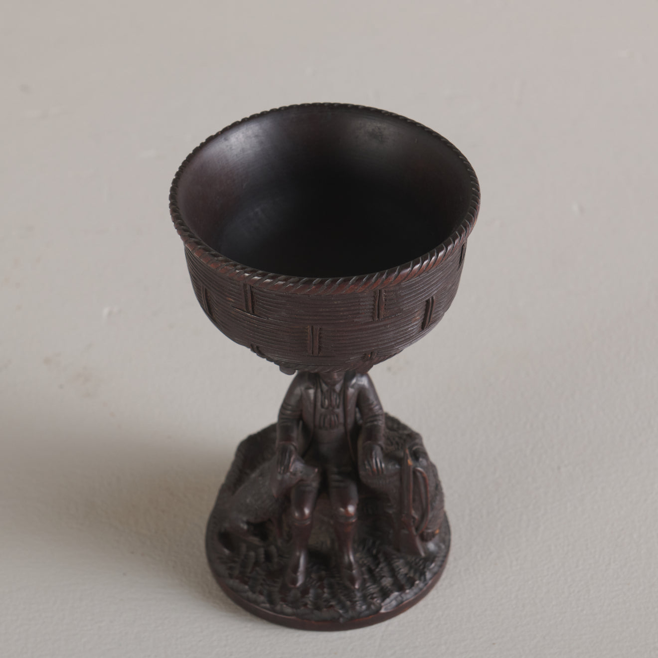 BLACK FOREST CARVED GOBLET, LATE 19TH C