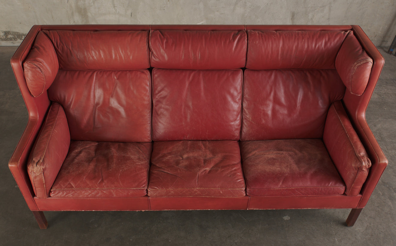 BORGE MOGENSEN HIGHBACK SOFA, MODEL 2193, FREDERICIA, DENMARK, C1965