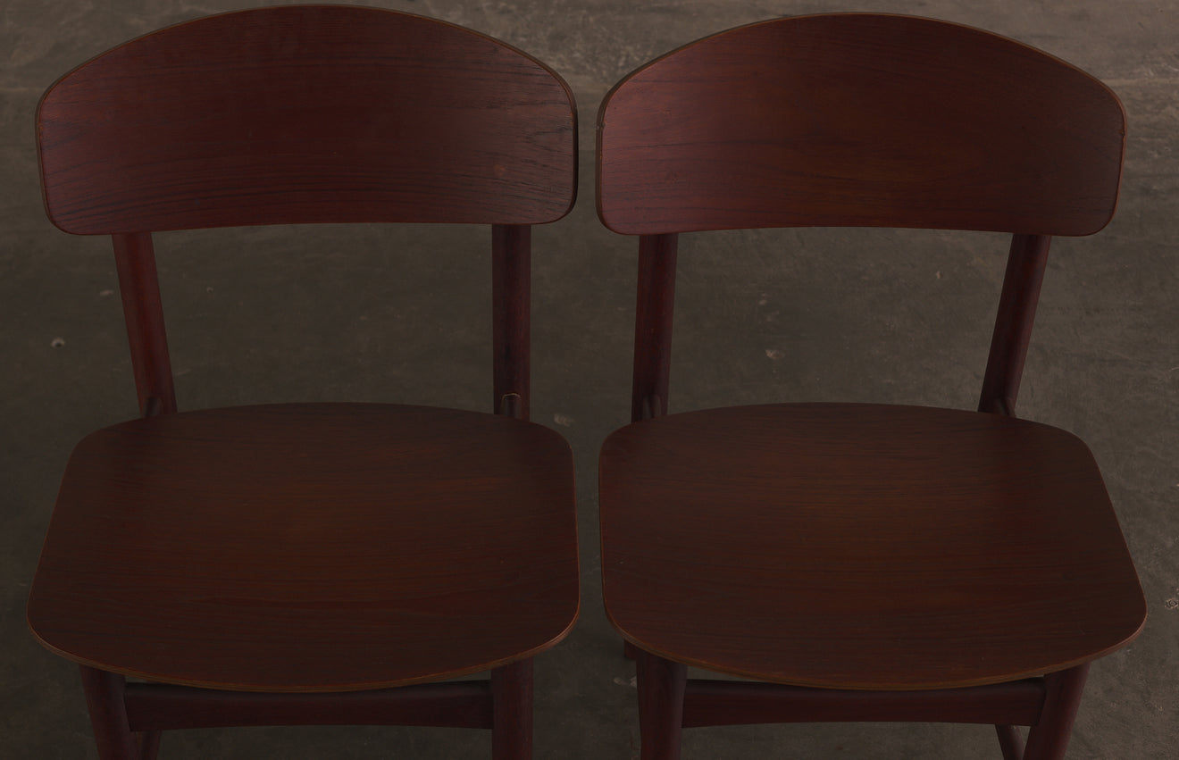 SET OF FOUR BORGE MOGENSEN TEAK DINING CHAIRS