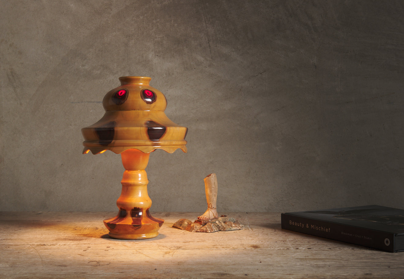 BRAZILIAN BUTTERFLY WOOD TABLE LAMP(s), 20TH C