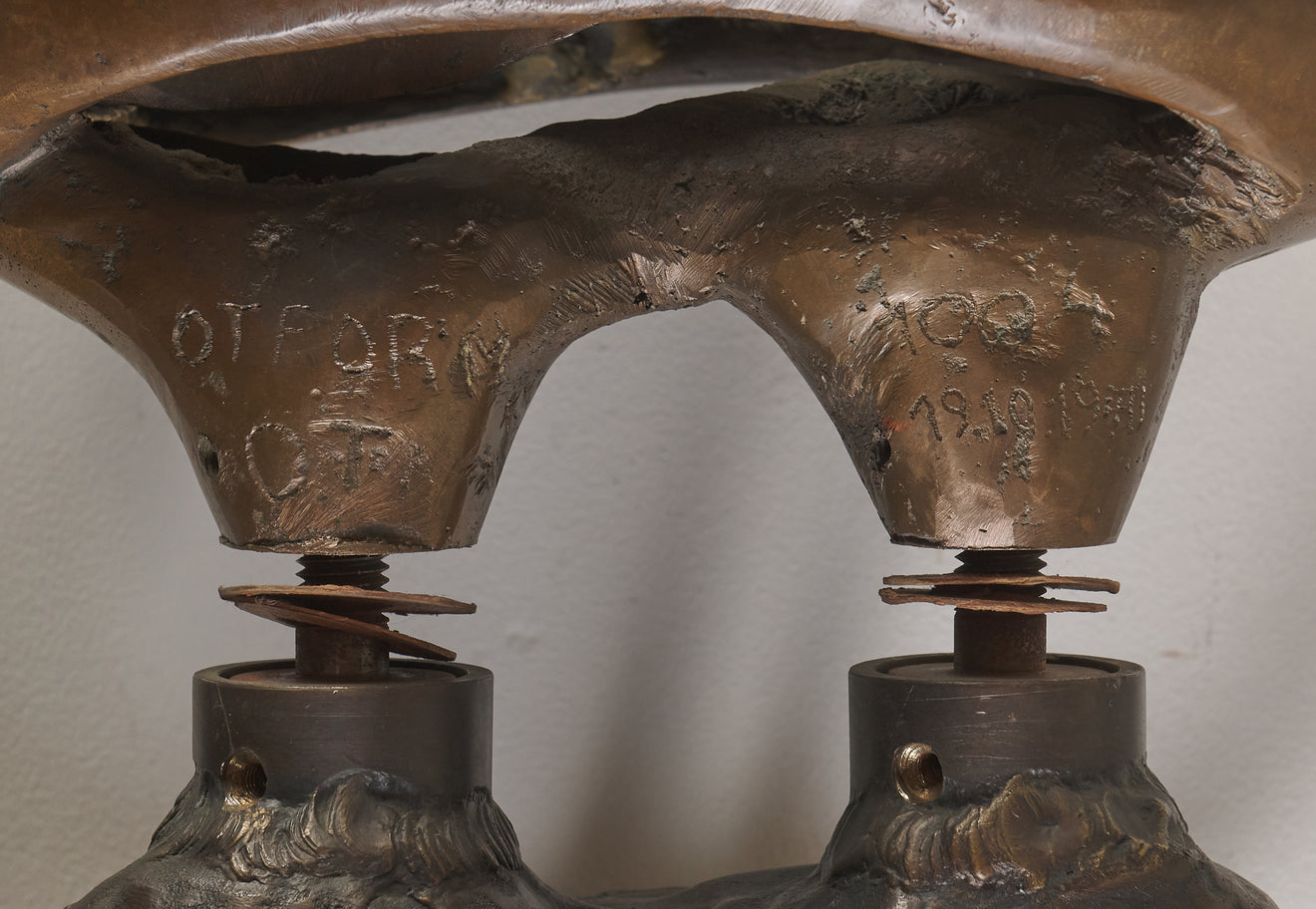 SIGNED BRONZE DOOR HANDLE FROM BAVARIAN VILLA, c1970