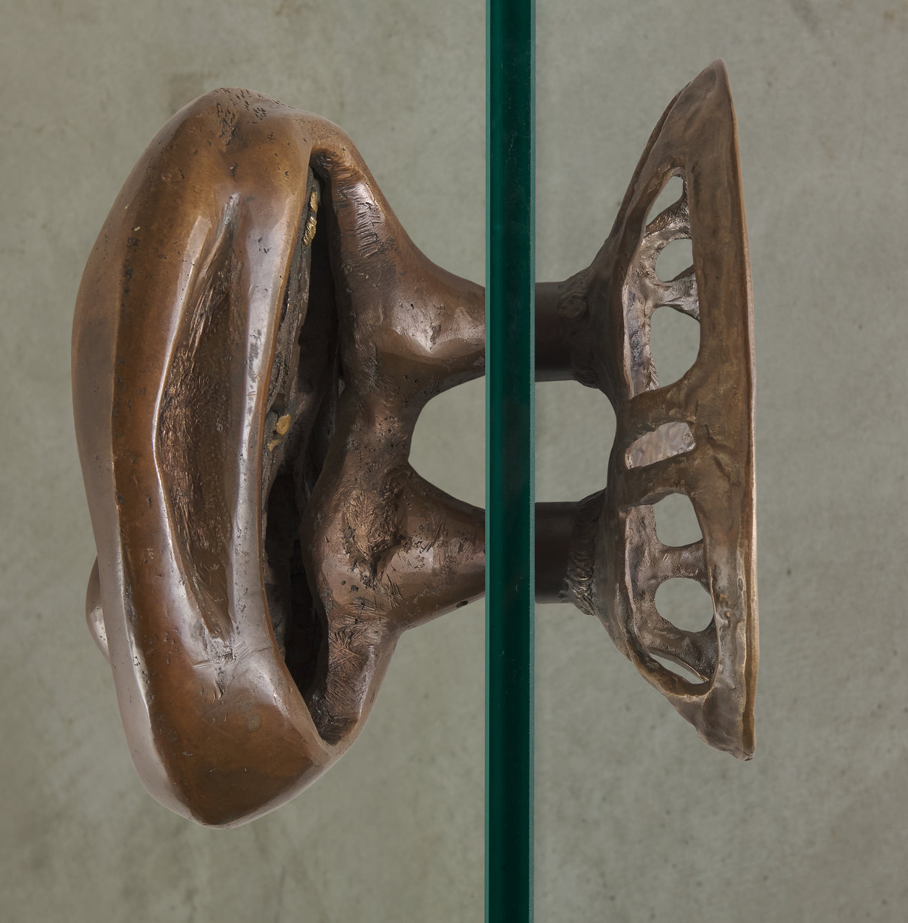 SIGNED BRONZE DOOR HANDLE FROM BAVARIAN VILLA, c1970