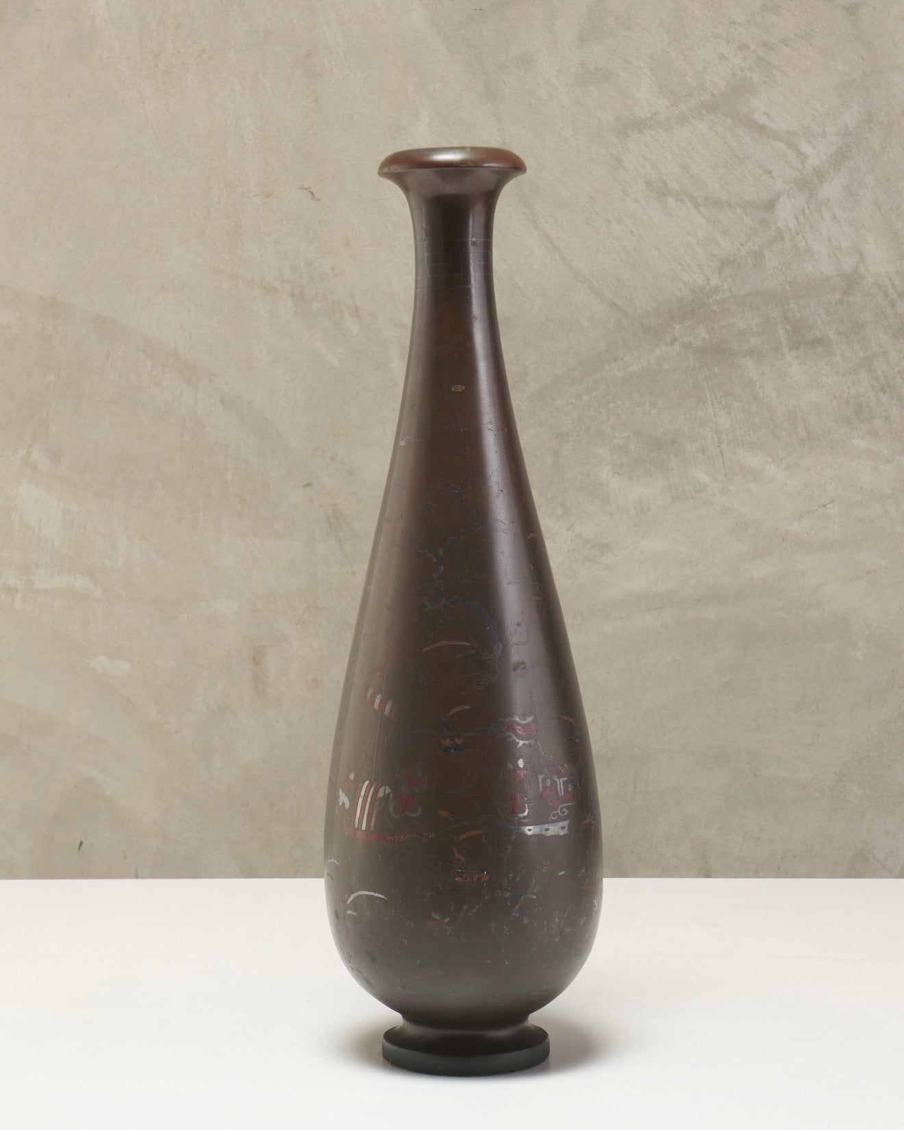 BRONZE VASE WITH SILVER AND COPPER INLAY, VIETNAM, 19TH C