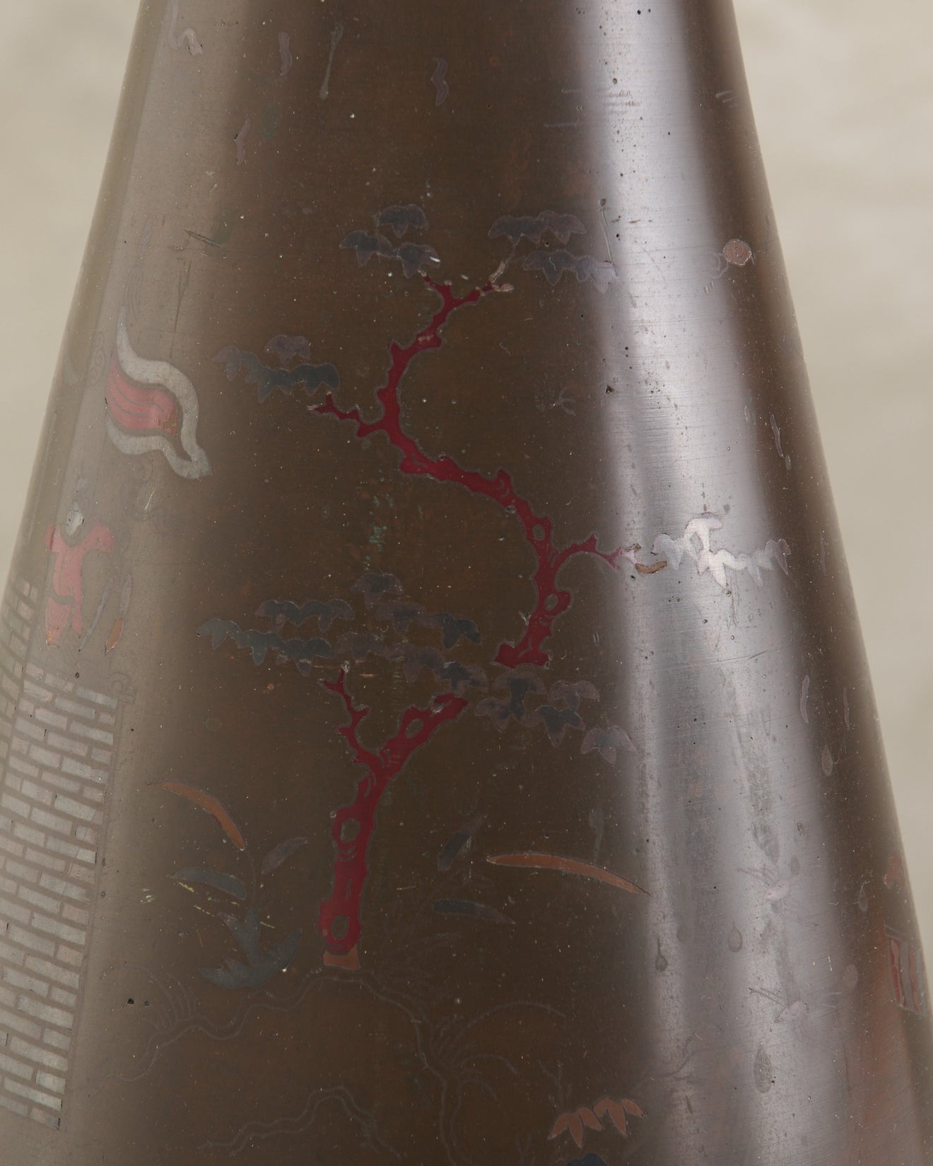 BRONZE VASE WITH SILVER AND COPPER INLAY, VIETNAM, 19TH C