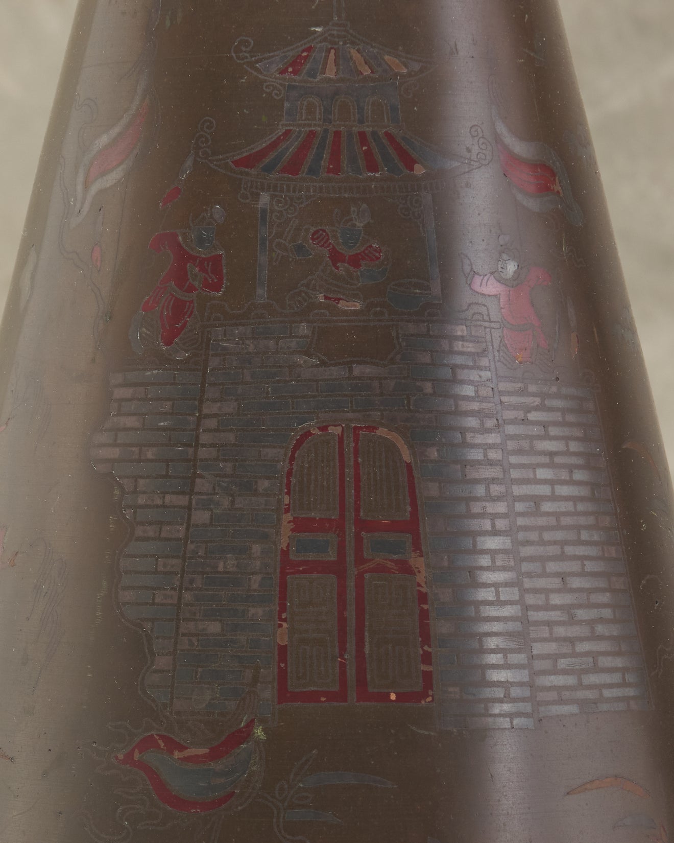 BRONZE VASE WITH SILVER AND COPPER INLAY, VIETNAM, 19TH C