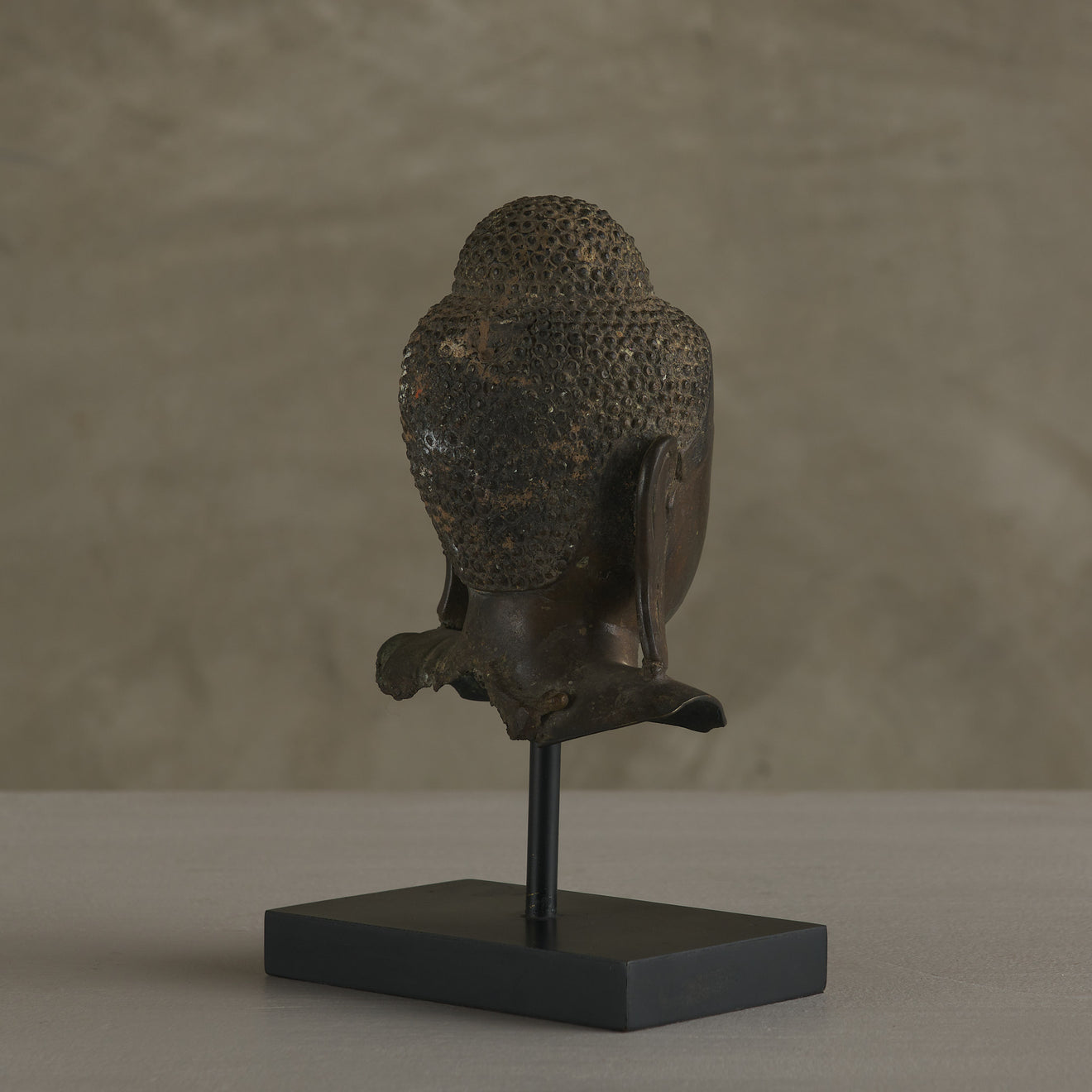 BURMESE BRONZE HEAD OF BUDDHA