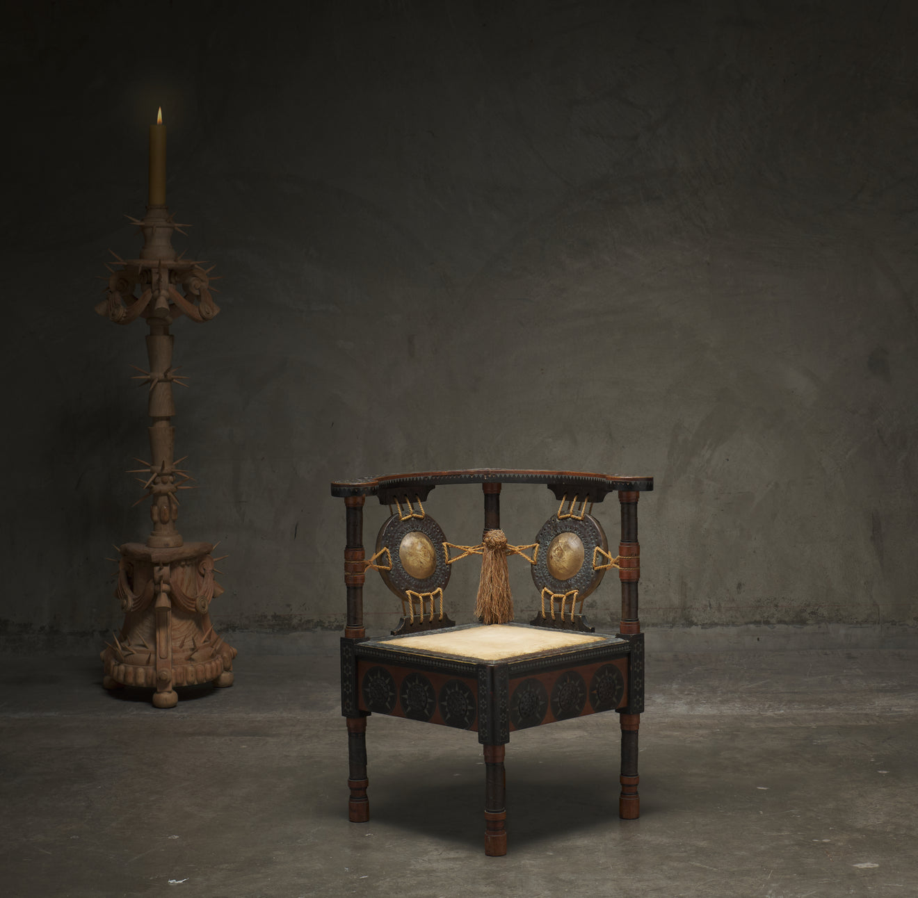CARLO BUGATTI CORNER CHAIR, ITALY, c1906