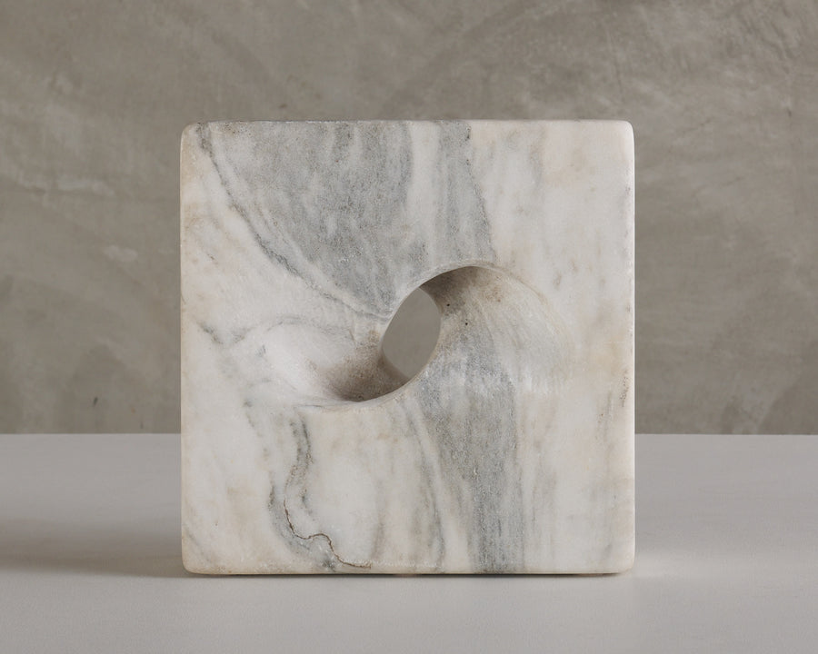 CARRARA MARBLE ABSTRACT SCULPTURE UNSIGNED, 20th C