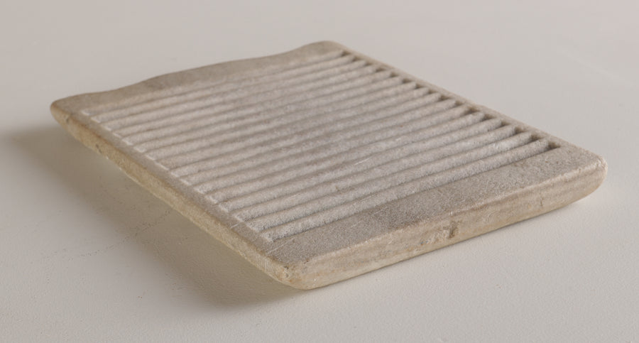 CARVED MARBLE STONE WASH BOARD, 19TH C