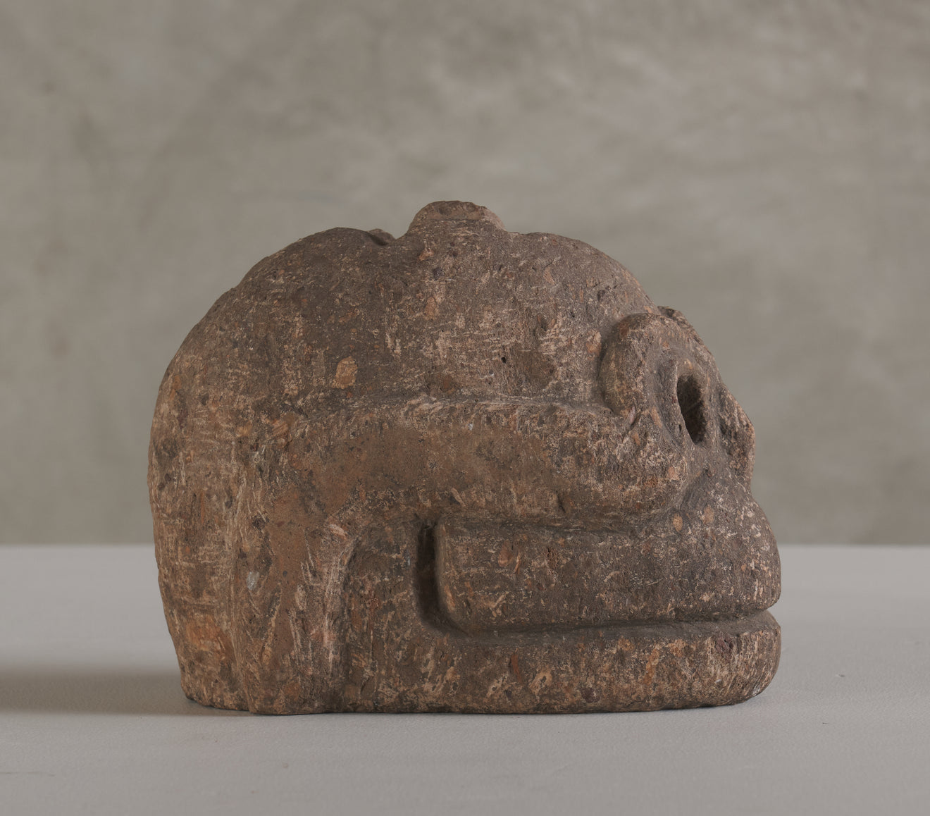 CARVED SKULL PRE COLUMBIAN STYLIZED CARVING