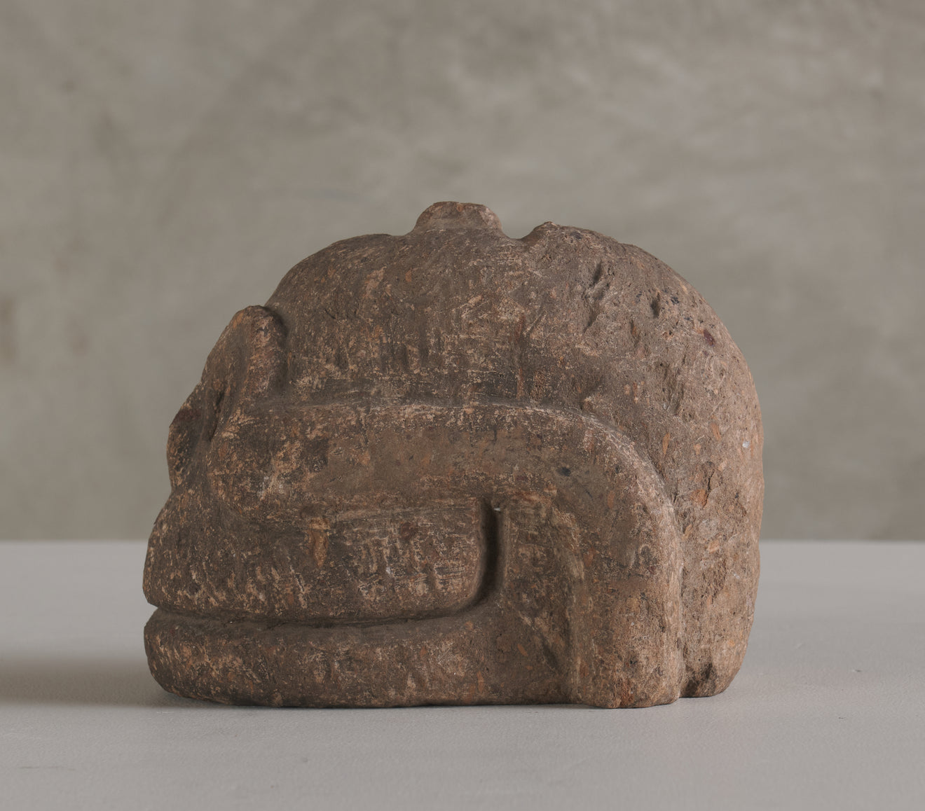 CARVED SKULL PRE COLUMBIAN STYLIZED CARVING