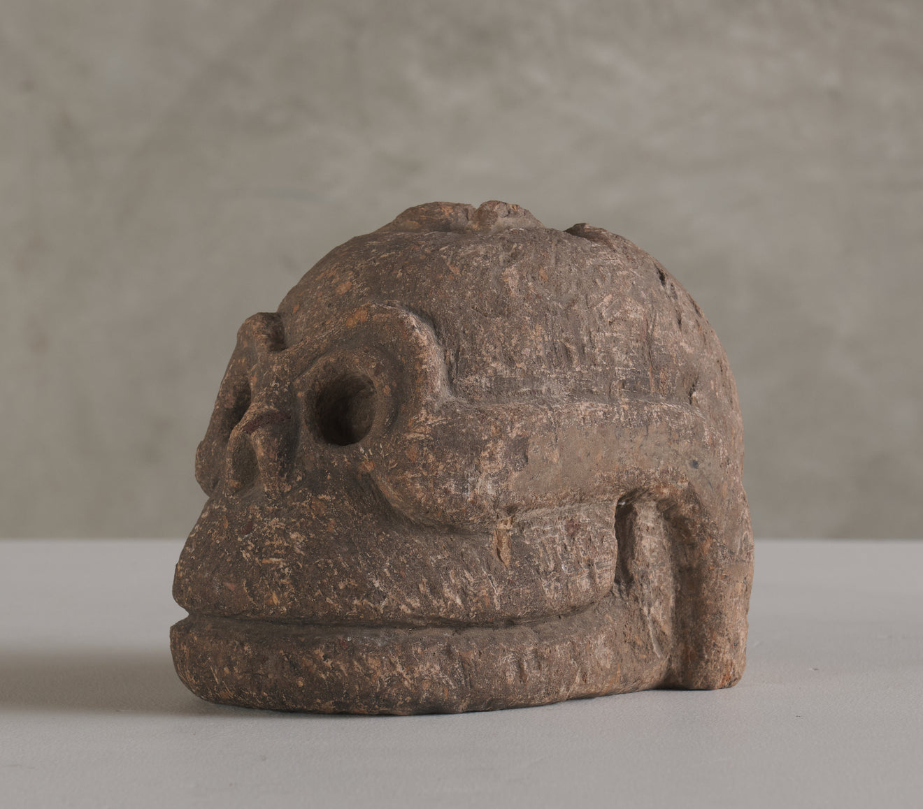 CARVED SKULL PRE COLUMBIAN STYLIZED CARVING