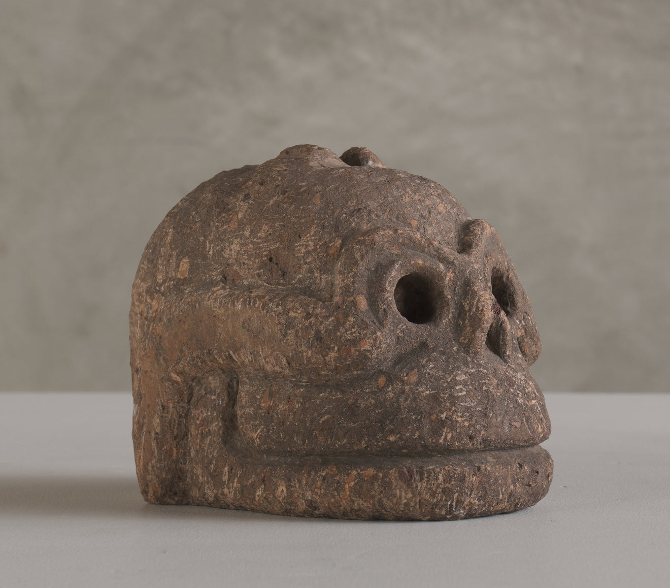 CARVED SKULL PRE COLUMBIAN STYLIZED CARVING