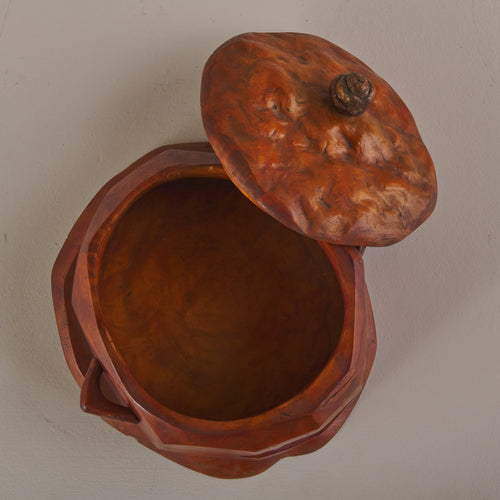 CARVED WOOD COVERED TUREEN