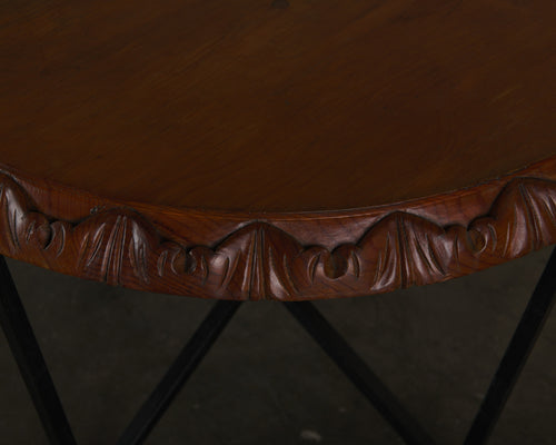 CARVED WOOD SIDE TABLE(S)