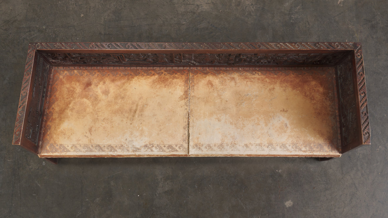 CARVED NEO PRE-COLUMBIAN MEXICAN SOFA, Reported to have been exhibited at the MEXICAN PAVILLION, 1889 World's Fair, Paris
