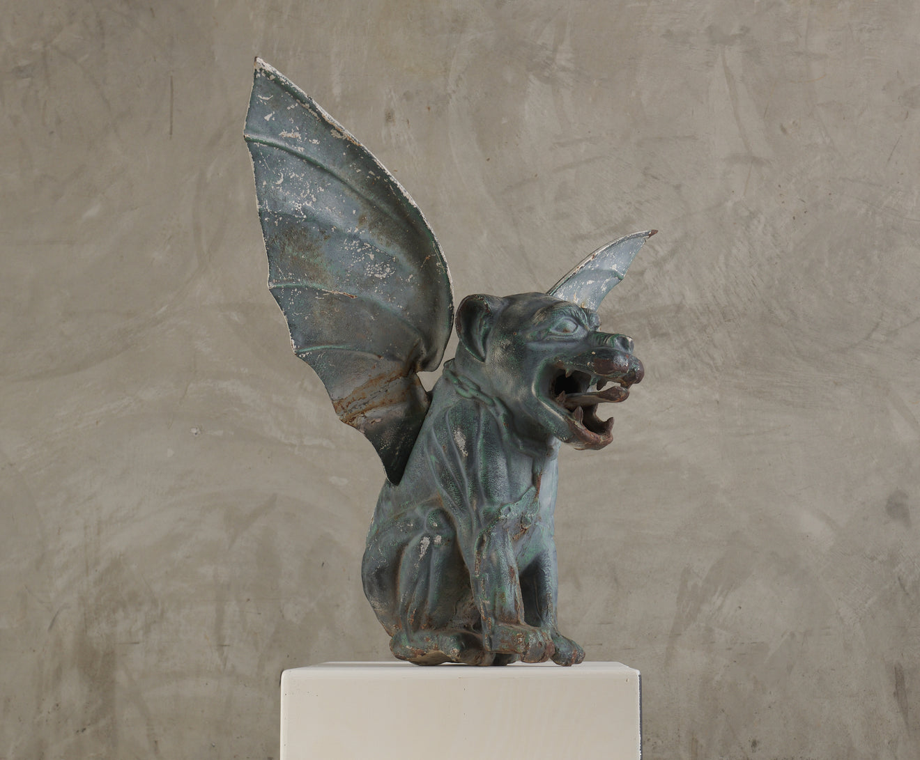 CAST IRON WINGED GARGOYLE, NYC C1900