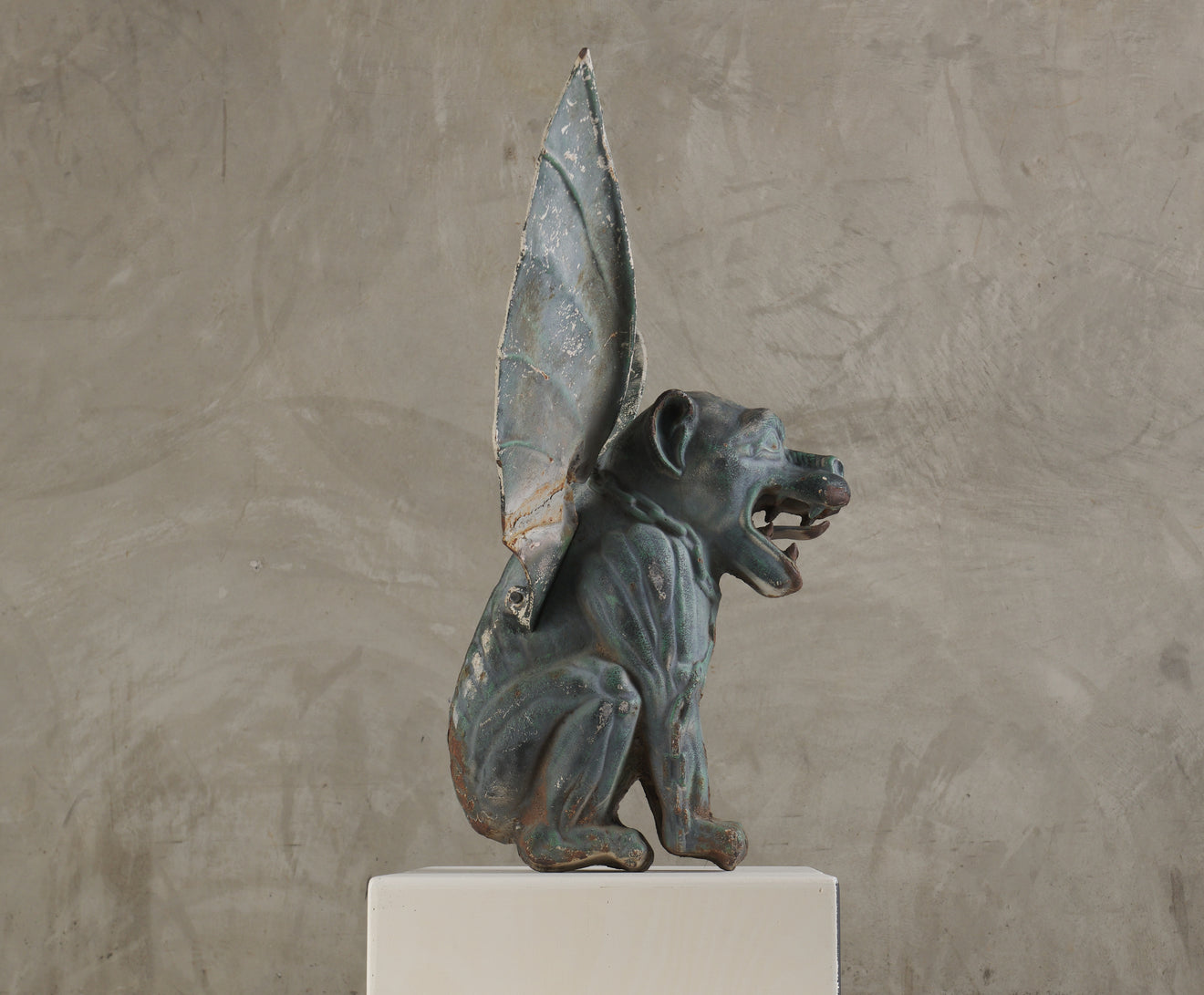 CAST IRON WINGED GARGOYLE, NYC C1900
