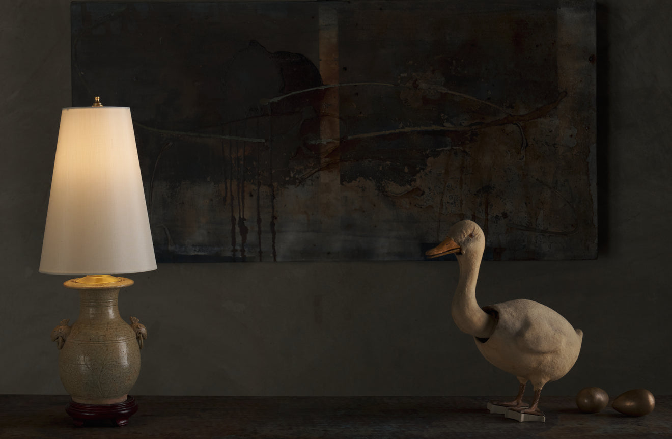 ORIENTALIST LAMP WITH SILK SHADE