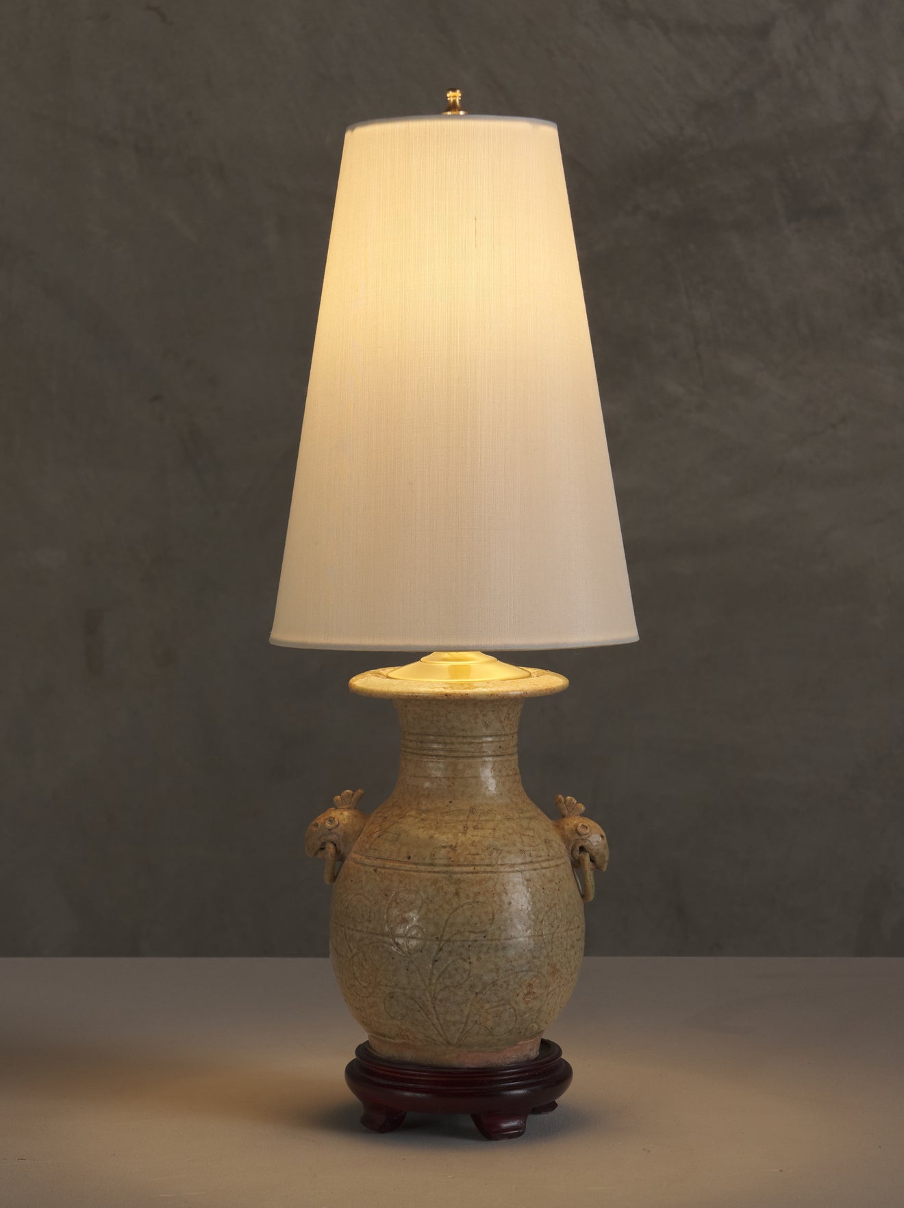 ORIENTALIST LAMP WITH SILK SHADE