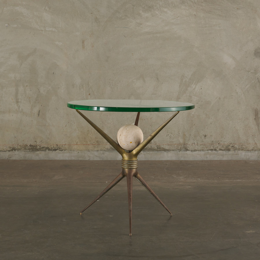 CESARE LACCA GLASS TOP SIDE TABLE