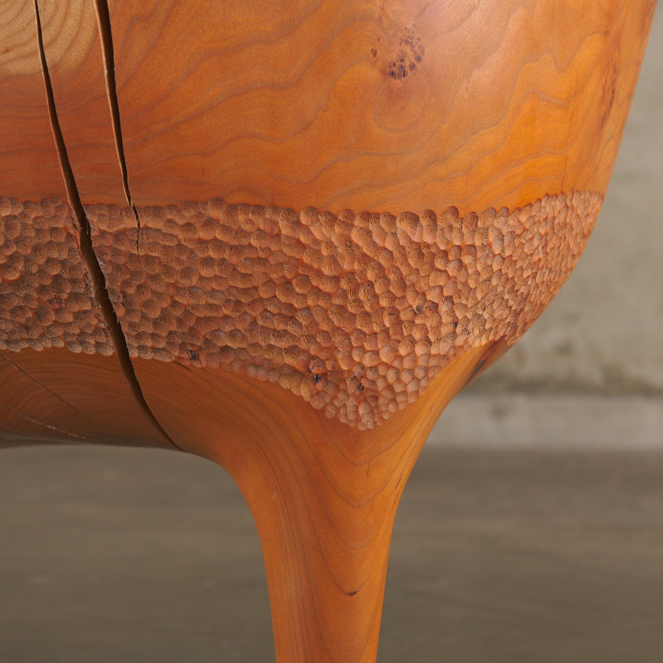 CHERRY TEXTURED SIDE TABLE BY IAN LOVE