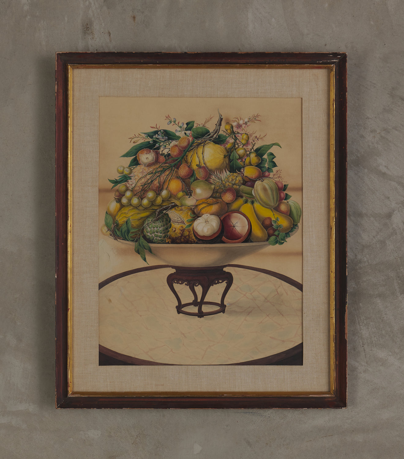 CHINESE 19th C CHINA TRADE GOUACHE PAINTING OF FRUIT