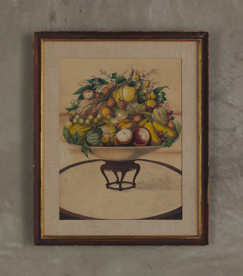 CHINESE 19th C CHINA TRADE GOUACHE PAINTING OF FRUIT