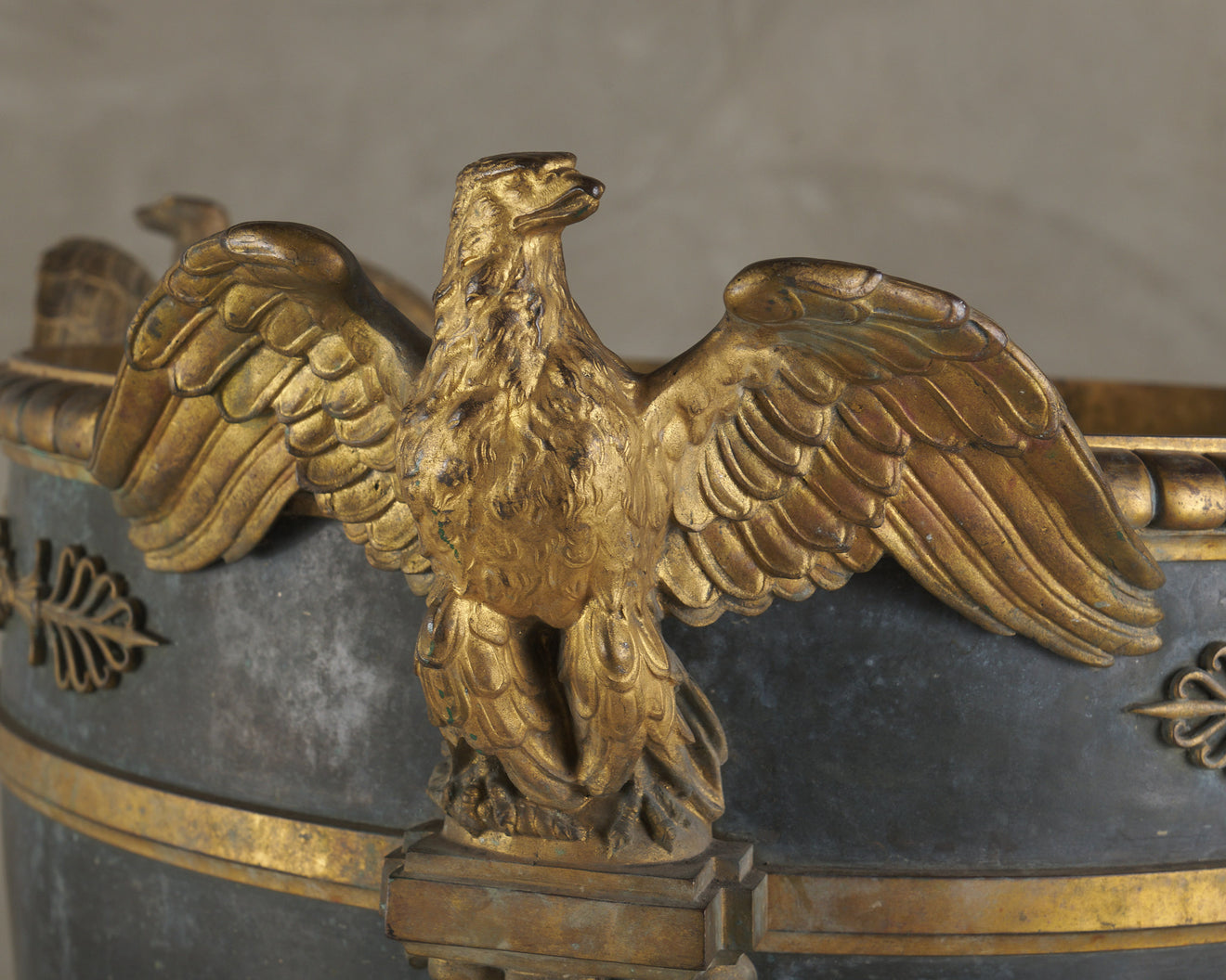 CHRISTOFLE & CIE PARCEL GILT PATINATED JARDINIERÈ, PARIS, 19th C
