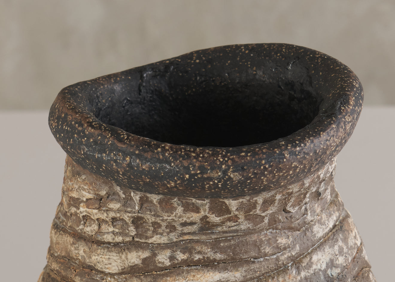COILED BRUTALIST CLAY VESSEL, MID 20TH C