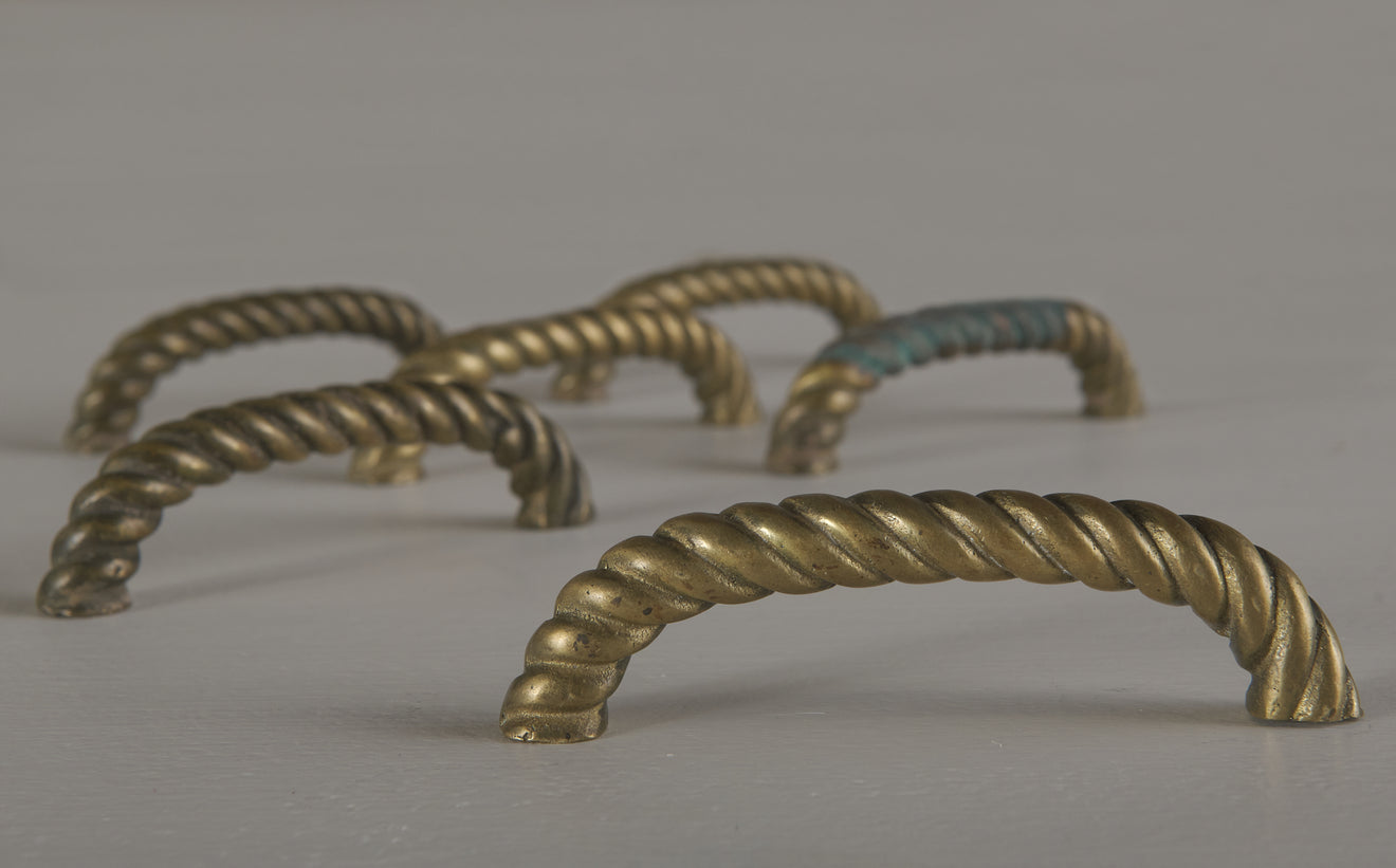 COLLECTION OF 6 BRONZE ROPE HANDLES