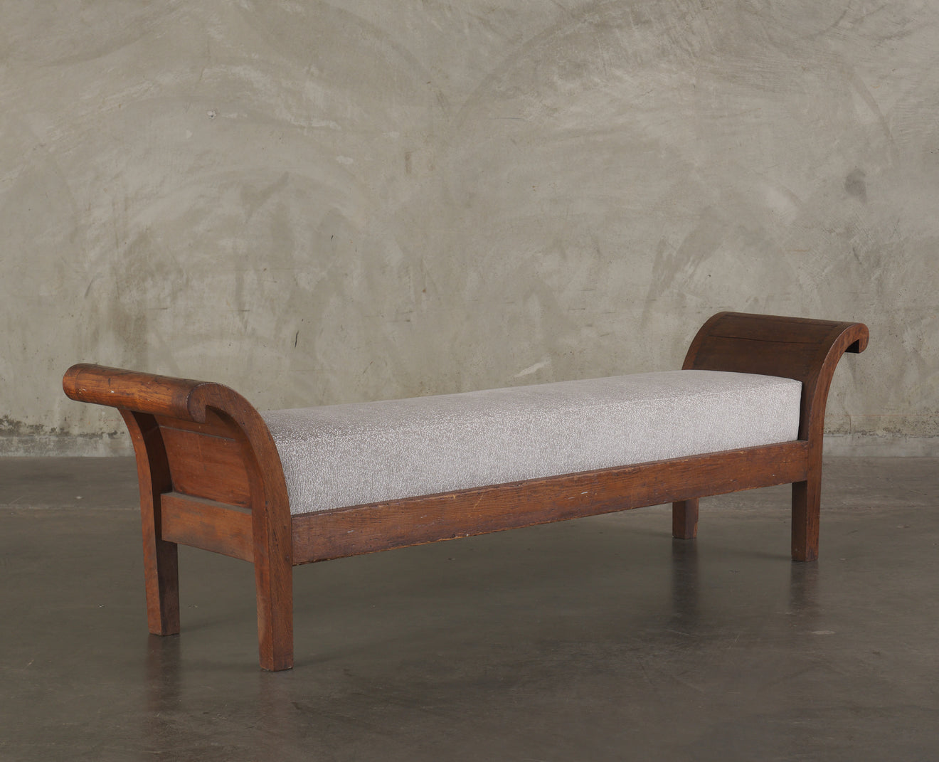 CONTINENTAL UPHOLSTERED BENCH, LATE 19TH C