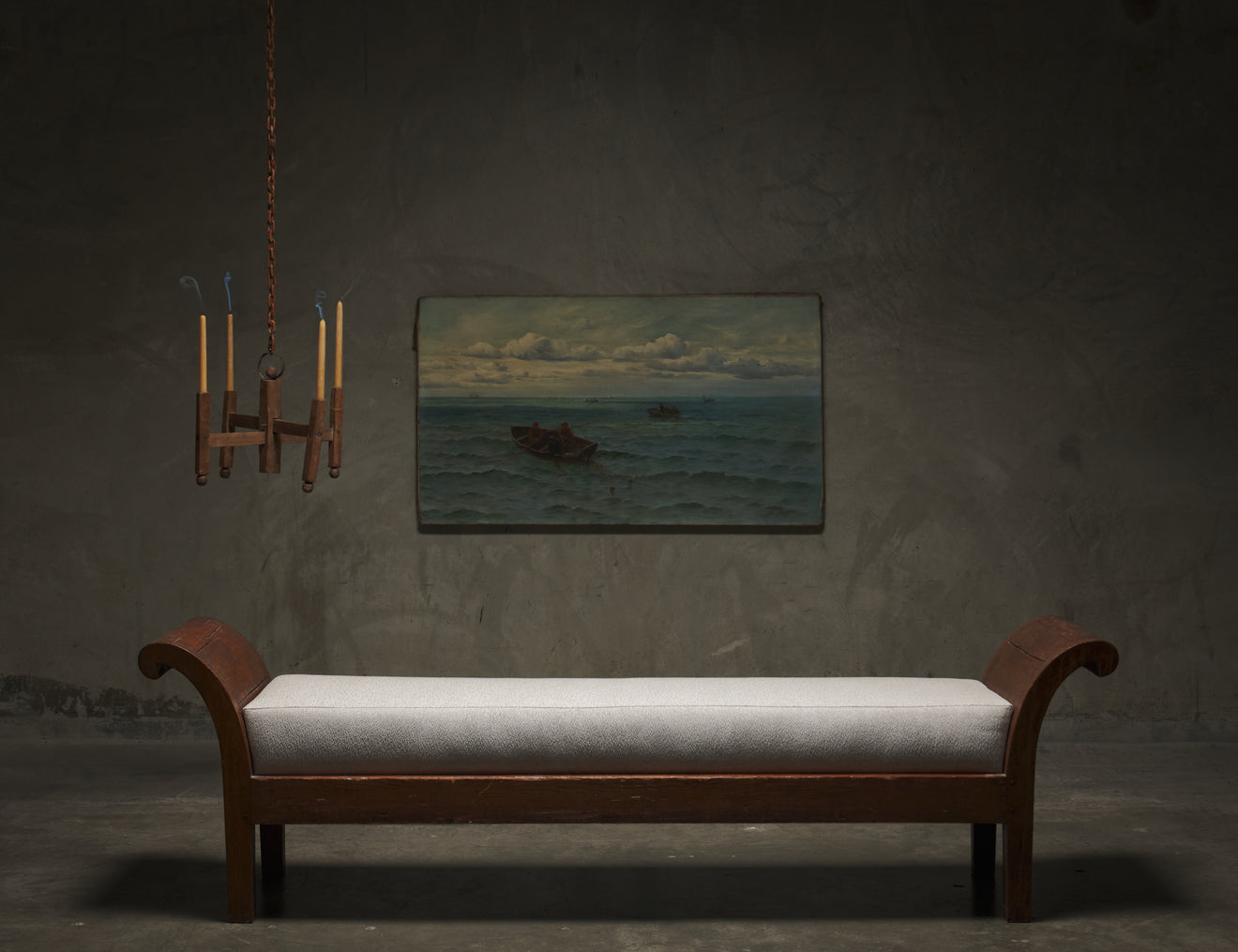 CONTINENTAL UPHOLSTERED BENCH, LATE 19TH C