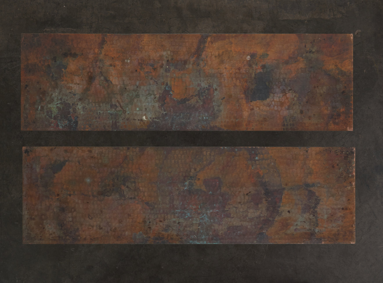 COPPER TOP AND IRON GARDEN CONSOLE, EARLY 20TH CENTURY