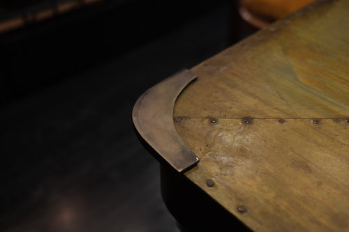 BRASS TOP PAINTED STEEL PARTNER'S DESK